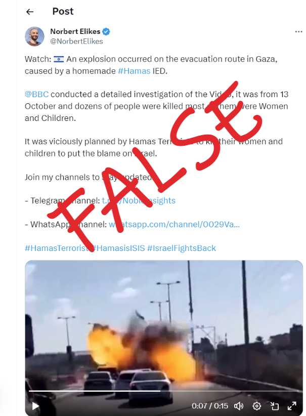marcowenjones's tweet photo. No the BBC haven't said or implied that this attack was an IED deployed by Hamas on civilians cc @Shayan86 @MarcoLSilva #Gaza #IsraelGazaWar https://t.co/HvahrKo8Nd