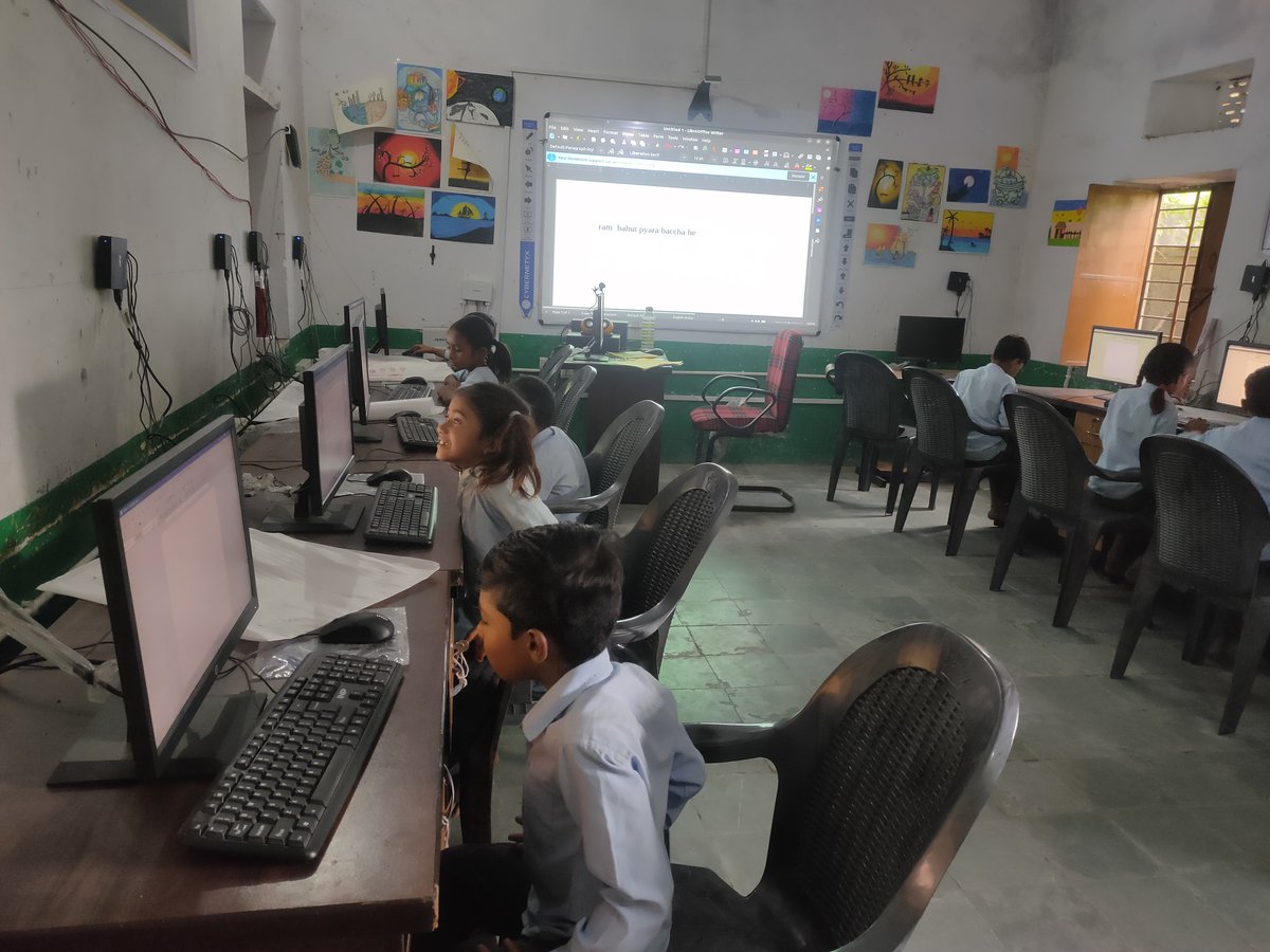 At GSSS Nathadi, class 3rd Student's typing on computer for the very first time. <a href="/DCDMTonk/">District Collector & Magistrate, Tonk</a> <a href="/rajeduofficial/">Dept of Education, Rajasthan</a> <a href="/RajCMO/">CMO Rajasthan</a>