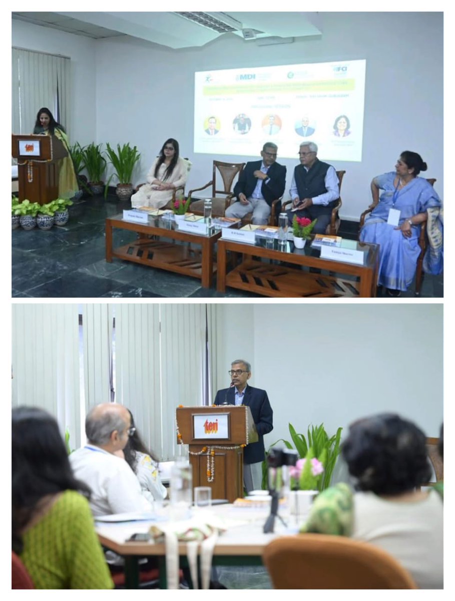 Shri Manoj Mittal, MD&CEO, IFCI Ltd., addressing the audience at the momentous occasion of MoU signing between IFCI and TERI SAS for ESG Advisory Services. @DFS_India @teriin @MDIGurgaon @moefcc