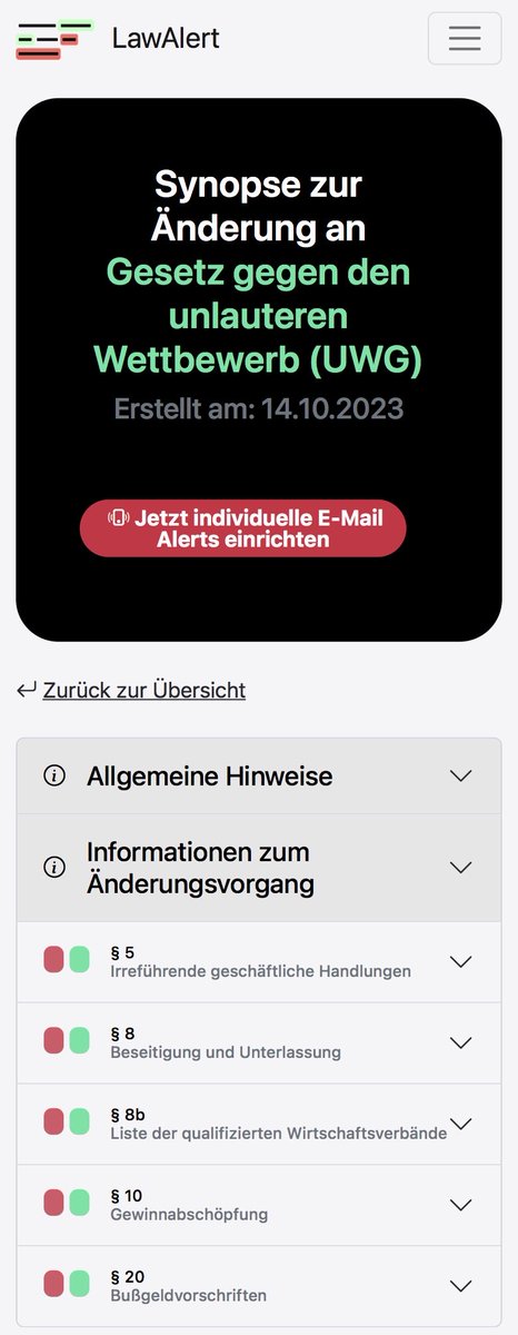 der_techwalt's tweet photo. Über das Wochenende gab es knapp 30 Änderungen im konsolidierten Bundesrecht, u.a. sind betroffen: BGB, HGB, UWG, UKlaG, ZPO &amp; die VwGO (s. vereinzelt Screenshots anbei). Auf https://t.co/zzwM3yZQNT könnt Ihr kostenlose E-Mail Alerts (mit Filter nach Gesetzen) einrichten. https://t.co/qmUrmu2fco