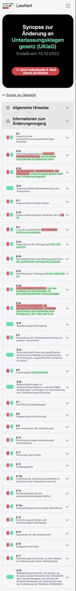 der_techwalt's tweet photo. Über das Wochenende gab es knapp 30 Änderungen im konsolidierten Bundesrecht, u.a. sind betroffen: BGB, HGB, UWG, UKlaG, ZPO &amp; die VwGO (s. vereinzelt Screenshots anbei). Auf https://t.co/zzwM3yZQNT könnt Ihr kostenlose E-Mail Alerts (mit Filter nach Gesetzen) einrichten. https://t.co/qmUrmu2fco