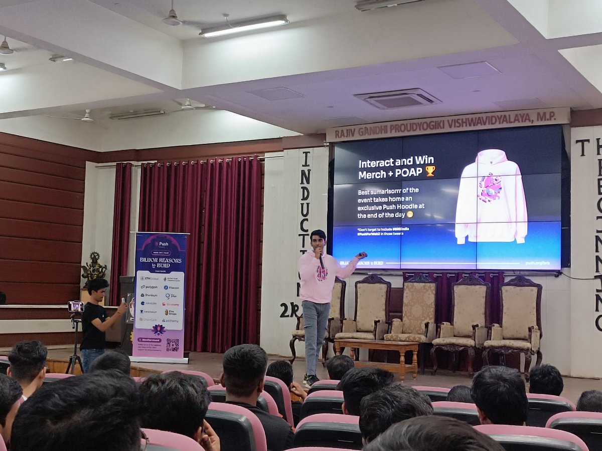 Bhopal_DAO's tweet photo. We're thrilled to have @0xSiddesh from @pushprotocol join us at the @Bhopal_DAO Γ #Push #BRB Dev Tour! π
Get ready for some incredible insights and discussions about the latest trends and developments in Web3 and more about @pushprotocol π
#PushBRB2023 #pushforweb3 #BhopalDAO https://t.co/UHlsdIo4wt