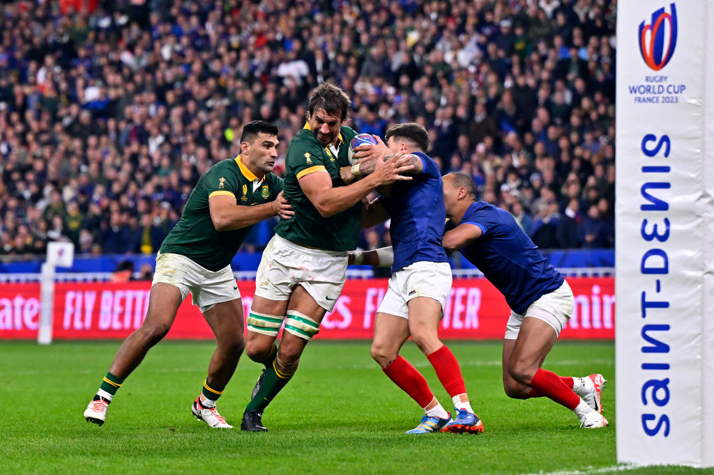 RWC 2023: Three out of four ain't bad! 🇦🇷 🇳🇿 🇿🇦 🏉 Springbok victory over France means three SANZAAR teams have booked semi-final berths... South Africa 29 France 28 bit.ly/2XTySEI #RugbyWorldCup2023
