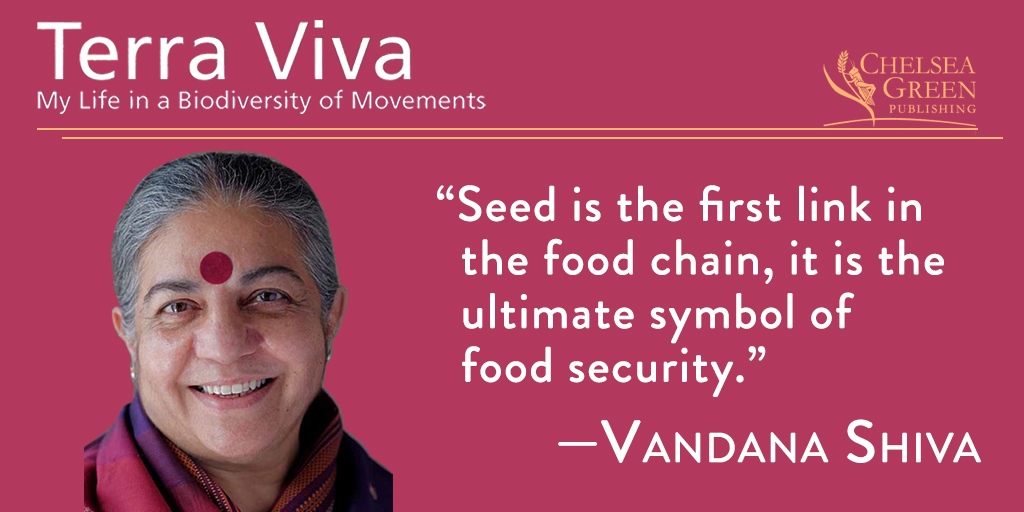 Chelsea Green Publishing (@chelseagreen) on Twitter photo This #WorldFoodDay join us in celebrating <a href="/drvandanashiva/">Dr. Vandana Shiva</a>'s upcoming memoir #TerraViva! Throughout her memoir, she highlights the work of grassroots movements & their ability to bring about meaningful change🌱 <a href="/NavdanyaInt/">Navdanya International</a> <a href="/BecketFilms/">The Seeds of Vandana Shiva</a>
Out now: l8r.it/UBFd This #WorldFoodDay join us in celebrating <a href="/drvandanashiva/">Dr. Vandana Shiva</a>'s upcoming memoir #TerraViva! Throughout her memoir, she highlights the work of grassroots movements & their ability to bring about meaningful change🌱 <a href="/NavdanyaInt/">Navdanya International</a> <a href="/BecketFilms/">The Seeds of Vandana Shiva</a>
Out now: l8r.it/UBFd