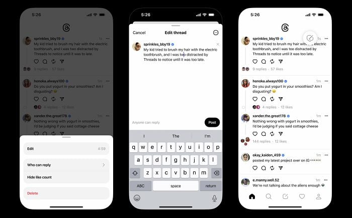 The_Artery's tweet photo. Threads Rolls Out Post Editing and Voice Notes https://t.co/5USQ2pEKgM
 
One of the most requested #ThreadsFeatures is here

#Threads #ThreadsPostEditing #ThreadsVoiceNotes #KnowYourSocial #SocialMedia https://t.co/FrftzKGngF