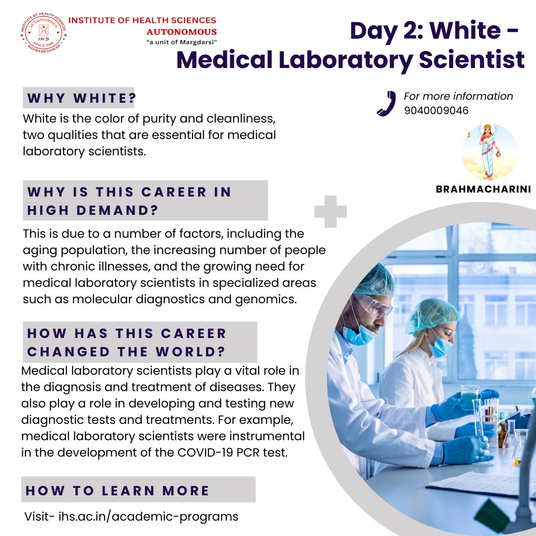 🔬 Unlocking the Secrets of White Coats: A Day for Medical Laboratory Scientists 🔬

📱 For more information, dial 904-000-9046.

 #MedicalLabScientists #DiscoverWhiteCoats #HealthcareHeroes #Brahmacharini #RevolutionizingMedicine #InDemandCareers #PurityInPractice