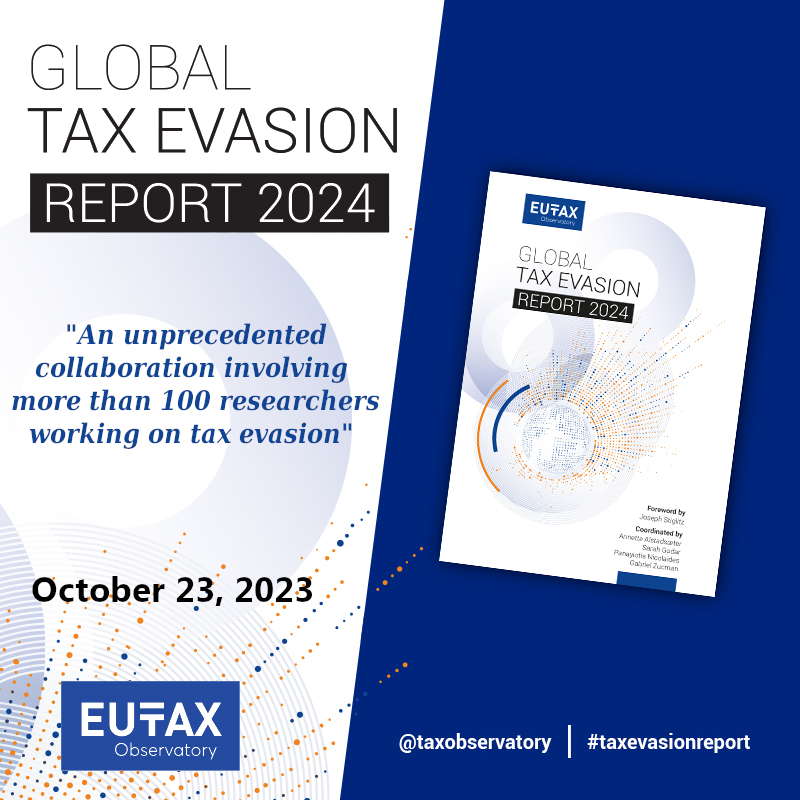 📢D-7 to the publication of the #TaxEvasionReport

Is global tax evasion falling or rising? Are new issues emerging? What can we do about it?

Over the next weeks we will present the findings of our report in Paris, Brussels, Stavanger, Berlin, Rome and New-York.

Stay tuned 👀