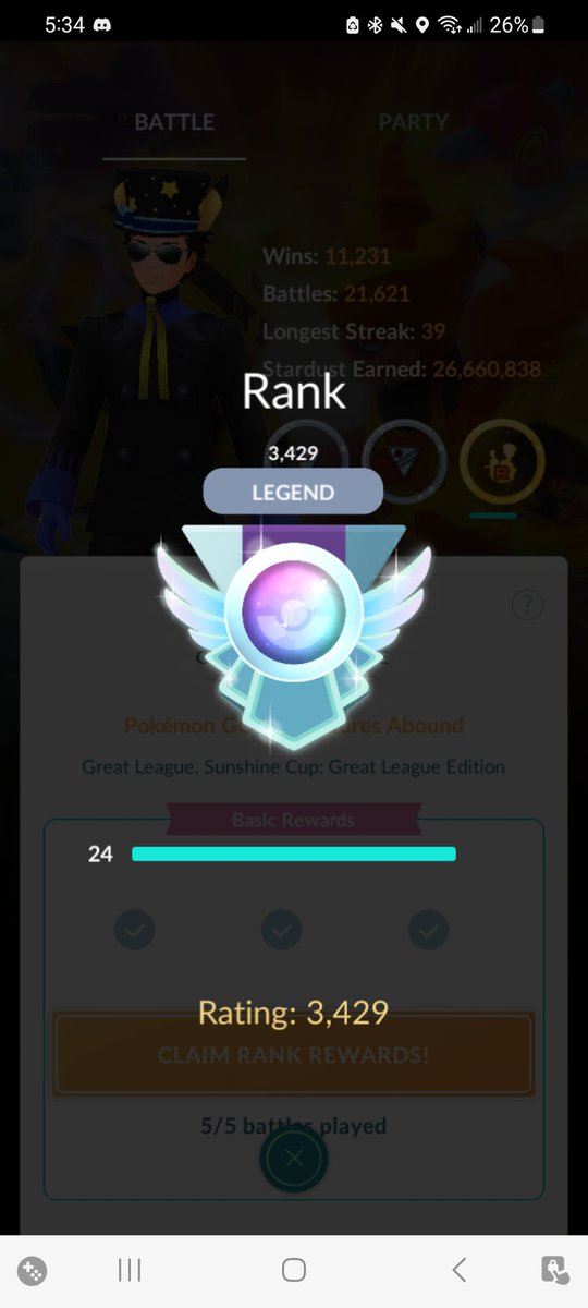 juicee4_u's tweet photo. Pulled my ELO too early! Coming for #1 Tomorrow!!!
#GBL #PokemonGO #Leaderboards https://t.co/XJNrMJ24Mb