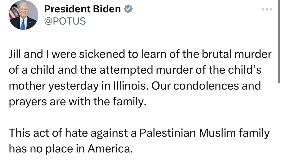 RaniaKhalek's tweet photo. For the last week all you have done is incite against Palestinians, cheer their destruction, and arm Israel to massacre them. You and the entire rabidly racist western media created the atmosphere for the murder of this child. Your hands are drenched in blood @POTUS. https://t.co/oh48ozq01F