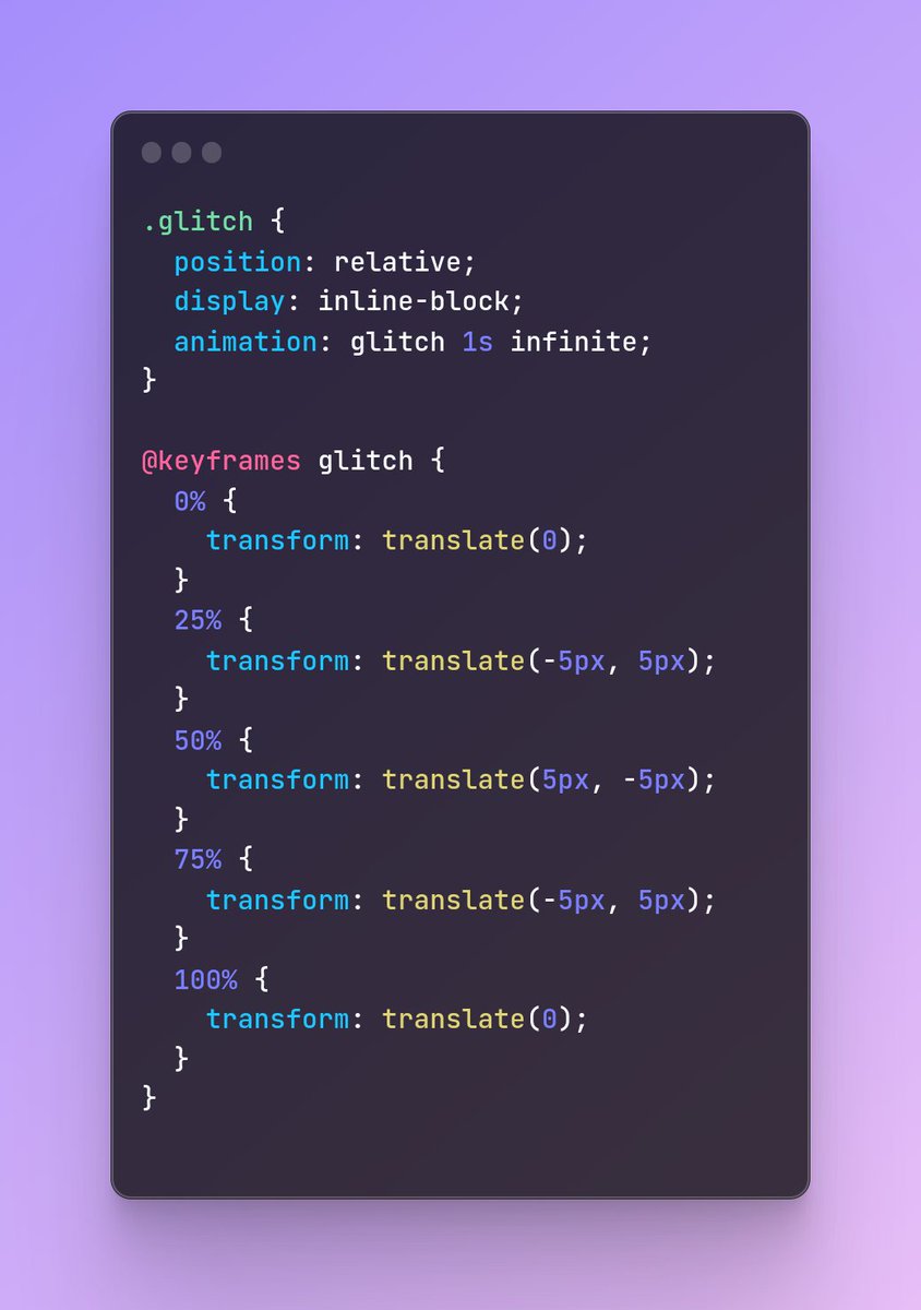 NanouuSymeon's tweet photo. CSS Glitch Effect 👇 https://t.co/pakoU3gV2k