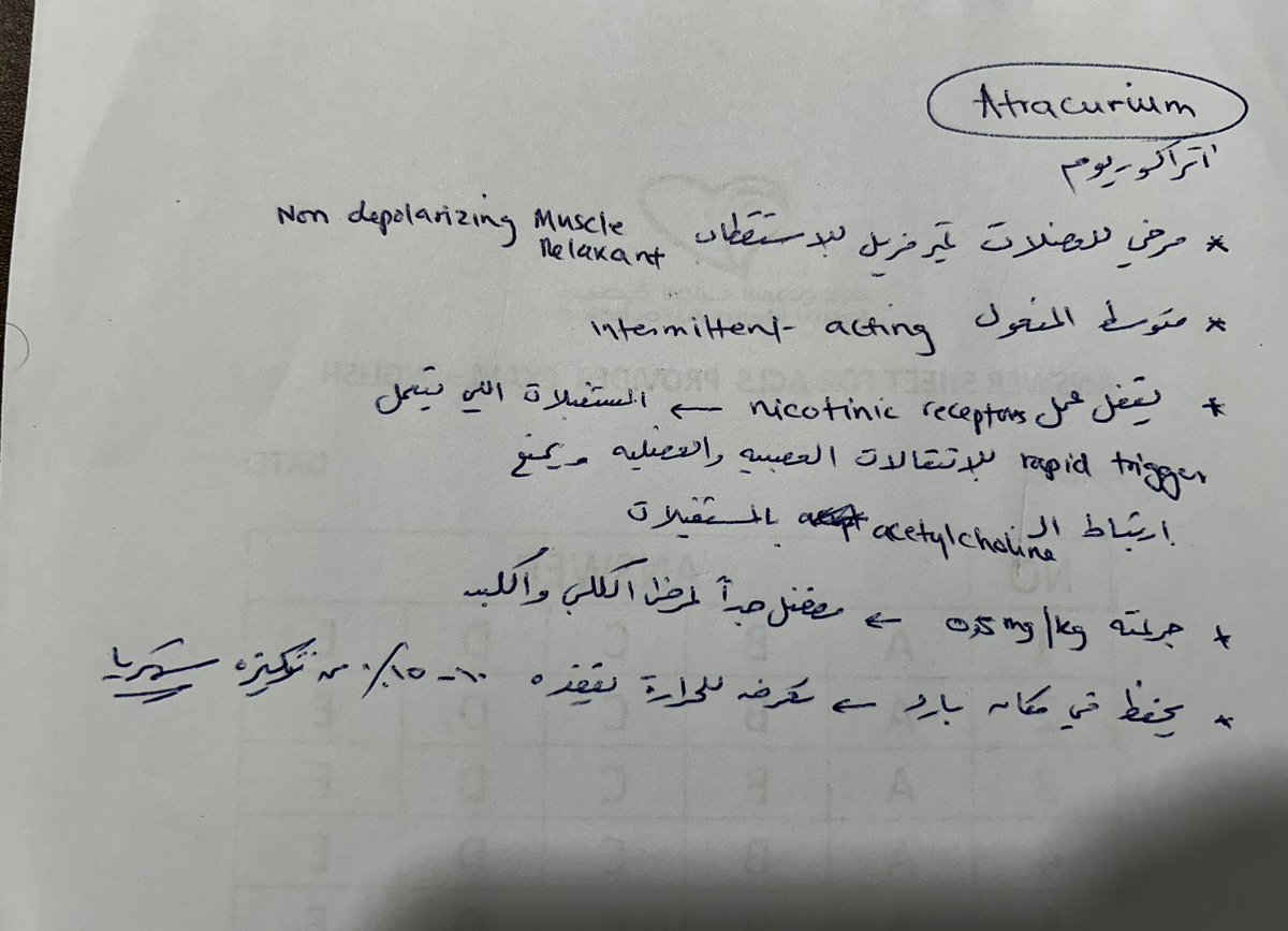 hamood578's tweet photo. #معلومه #ernurses #nursingintern
دواء الاتراكوريوم atracurium https://t.co/cen3bHQhMy