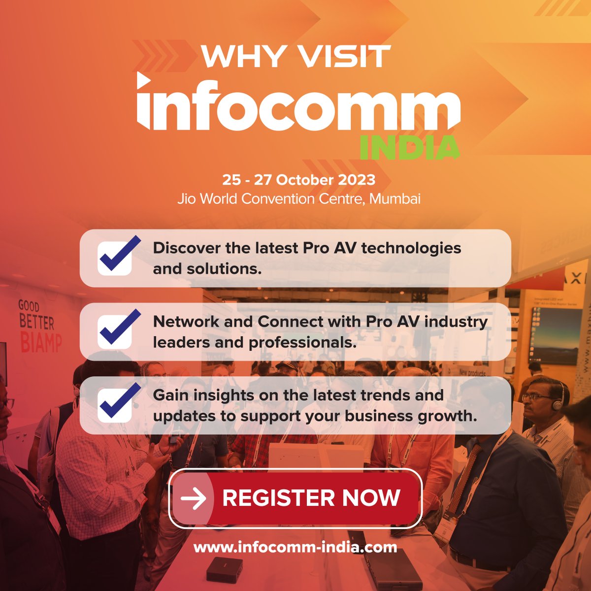 InfoCommIndia's tweet image. See you very soon as we look forward to welcoming you on 25 Oct at Jio World Convention Centre Mumbai, India 🔥
Register Now -  hubs.li/Q025yWls0
#InfoCommIndia #ProAVTechnology #AVTweeps #Government  #BusinessTechnology #fewdaystogo #event #b2b #countdown #Exhibitions