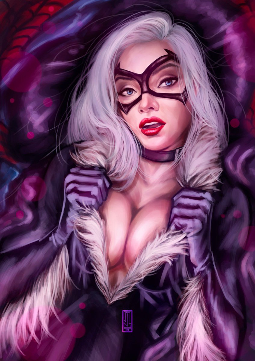 JuanJstrk's tweet photo. - BLACK CAT - Here's another character I had been meaning to draw! Just as alluring as ever, tempting our friend and neighbor Spider-Man! 🤣🤣🤣 This is another one that will join me at @madridcomicpopup 
What do you think?🤣😉 #marvel #blackcat #spiderman #cover #art https://t.co/sAa32Yg8NI
