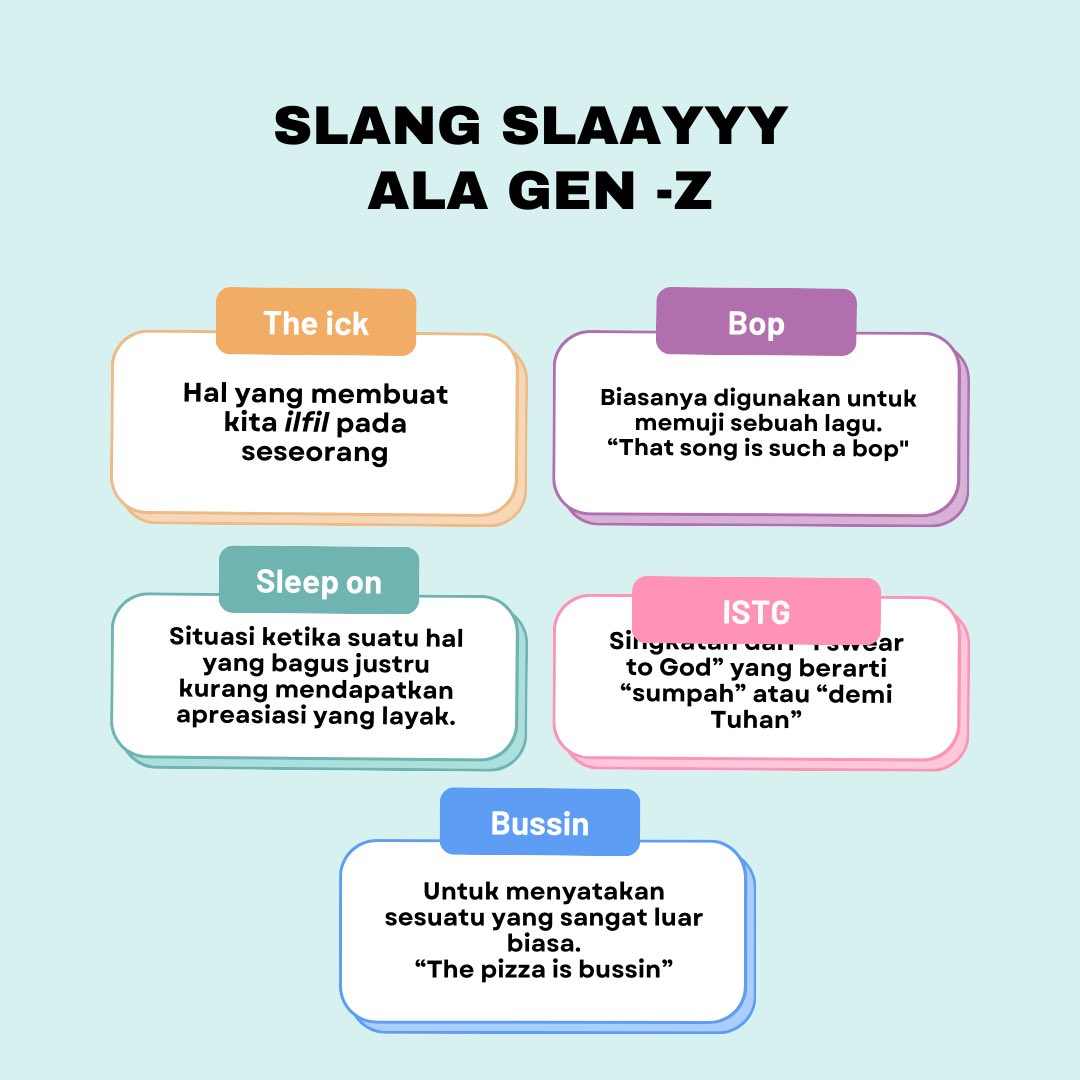xerpihan's tweet photo. Gaul banget gak sihhhhhh๐
ISTG, baca ini 1 menit dijamin bikin kamu gaul seketika!
Semuanya berhak untuk bisa mingle with gen Z on the internet!!! ๐
๐
๐
๐
#genz #slang #slay #learnenglish #belajaringgris #belajarbahasainggris #bercyanda #iykyk #simp #bop https://t.co/Np9g8CoIsz