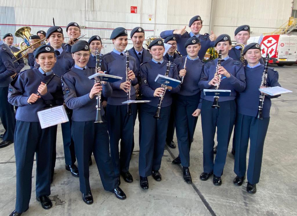 aircadetsmusic's tweet photo. As the DreamFlight team loaded the plane,  our cadets entertained them.  Thank you to the team for making the send off so special. https://t.co/DYfohIn0DH
