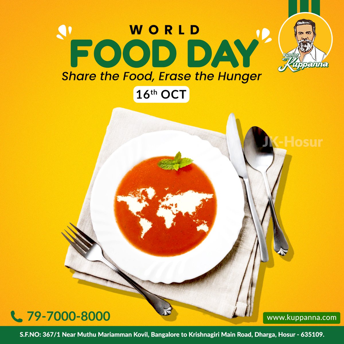 Small actions can have a big impact. Let's reduce food waste and ensure no one goes to bed hungry. World Food Day !!!

#WorldFoodDay #worldfoodday2023 #worldfoodday #foodday #hunger #HungerNoMore #earth #food #juniorkuppanna #sharefood #explorefood #october #October2023