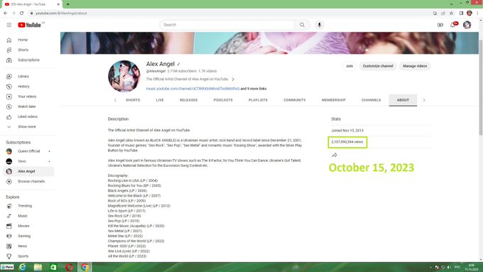 @TeamYouTube , When @YouTube system steals the views, is this error? "About" tab on my OAC: https://t<a class="tags" target="_blank" title="On Twitter" href="/?out=eyJ0eXAiOiJKV1QiLCJhbGciOiJIUzUxMiJ9.eyJpYXQiOjE3MjYyNjEwMTcsImlzcyI6InR3cG9ybnN0YXJzLmNvbSIsIm5iZiI6MTcyNjI2MTAxNywiZXhwIjoxNzU3Nzk3MDE3LCJyZWRpcmVjdF91cmwiOiJodHRwczovL3R3aXR0ZXIuY29tL1RlYW1Zb3VUdWJlIn0.L4hjGhWPf6DgJ-8ibDdpUVwbZhTEzt70yalWvtSxP9szzhwKfGE8oMiIeVats31Ndr4g5WQlQ2IOF3gby5dDkQ">@TeamYouTube</a><a class="tags" target="_blank" title="On Twitter" href="/?out=eyJ0eXAiOiJKV1QiLCJhbGciOiJIUzUxMiJ9.eyJpYXQiOjE3MjYyNjEwMTcsImlzcyI6InR3cG9ybnN0YXJzLmNvbSIsIm5iZiI6MTcyNjI2MTAxNywiZXhwIjoxNzU3Nzk3MDE3LCJyZWRpcmVjdF91cmwiOiJodHRwczovL3R3aXR0ZXIuY29tL1lvdVR1YmUifQ.fU4TL1vdHK_v5QwFaicT6Yrg0c_wq6fw3kxXKz0j15LJIVuHuksq_r1K8iDJJDcVyNdpuORFgO3yD-YZQfKXvw">@YouTube</a><a href="/tag/ukraine"class="tags"><span>#ukraine</span></a><a href="/tag/kyiv"class="tags"><span>#kyiv</span></a><a href="/tag/kiev"class="tags"><span>#kiev</span></a><a href="/tag/alexangel"class="tags"><span>#alexangel</span></a><a href="/tag/alltheworld"class="tags"><span>#alltheworld</span></a>