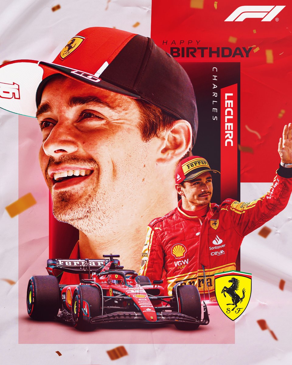 Happy birthday to you, <a href="/Charles_Leclerc/">Charles Leclerc</a>! 🎂

26 laps on the board in the race of life, we hope you have an amazing day 🎉

#F1 <a href="/ScuderiaFerrari/">Scuderia Ferrari HP</a>