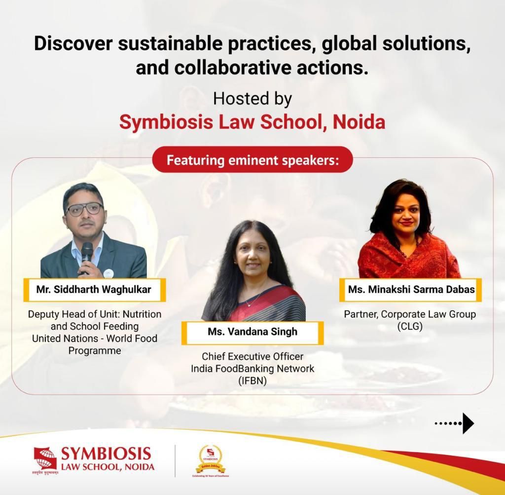 CorpLawGroup's tweet photo. Symbiosis Law School, NOIDA on the occasion of World Food Day on October 16, 2023 has organised a  ‘Bridging the Gap to Zero Hunger on World Food Day’ Seminar. https://t.co/3HfzQnZ454