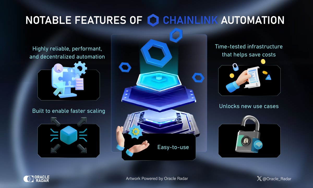 Unleash the Potential of Smart Contracts with @chainlink Automation! 🔗✨ Explore the game-changing features that make #ChainlinkAutomation the ultimate pick for decentralized task management. Don't pass up on effortless automation! 🚀💡 #OracleRadar