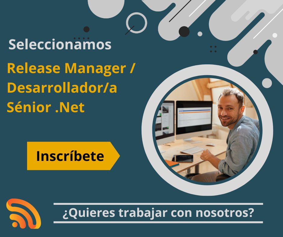 Serviclients's tweet image. #TRABAJOSERVICLIENTS: Seleccionamos #ReleaseManager - Desarrollador/a Sénior .NET para Madrid

Aplica ya 👉 ow.ly/EZno50PQ76a

Si conoces a alguien a quien le pueda interesar esta oferta, házsela llegar

#ofertalaboral #ofertatrabajo #empleoit #VisualStudio #developer #sql