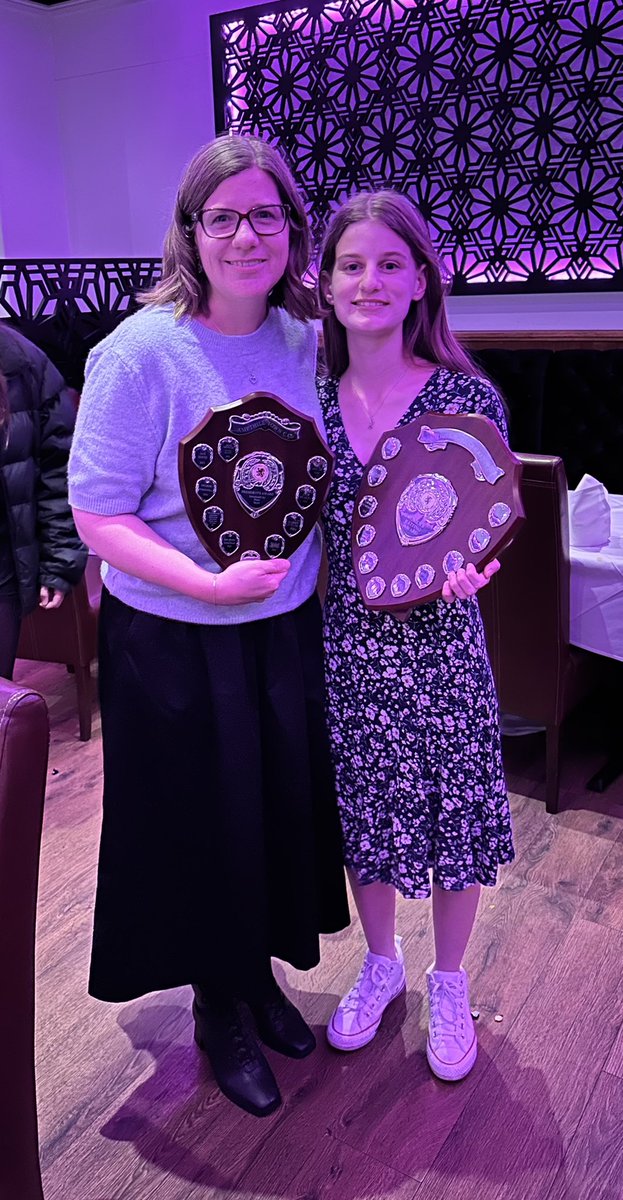Big night out at the @ampthilltowncc end of season Awards. Rhiannon won the Batting Award and I am honoured to have won the Presidents Award (with @tanyabaney who was at home watching the rugby!!) 🏏🏏🏏