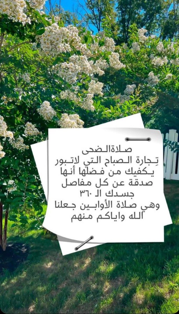 وخُذ من الضُحى نافلة لك عسى اللّٰه أن يُسكِنك بها منازل "الأوّابين" .🤍🍃
 #الضحي