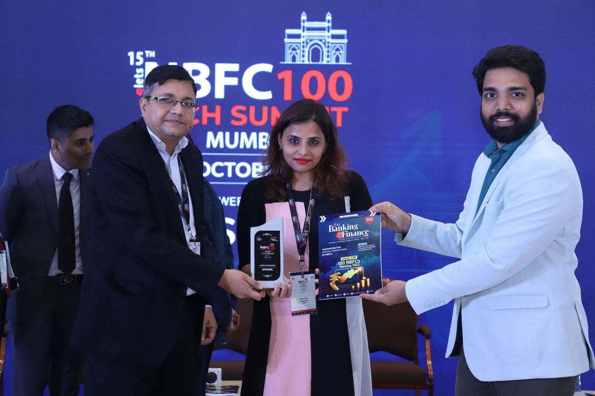 KinaraCapital's tweet image. Delighted to see our CFO, @AiswaryaROffcl grace the stage and share her insights on the topic &apos;Navigating Regulatory Challenges: A Balancing Act for NBFC Leaders&apos; at the ELETS 15th NBFC 100 Tech Summit held in Mumbai  

#IndustryThoughtLeaders #WomenInFinance #CFOInsights