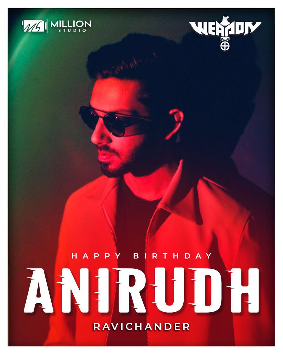 Million Studio (@millionstudioss) on Twitter photo Team Million Studio wishes a happy birthday to the rockstar singer, <a href="/anirudhofficial/">Anirudh Ravichander</a> ! Your electrifying music and super-hit songs have left us all in awe.
May your birthday be as extraordinary as your melodies, filled with endless music and unforgettable moments Team Million Studio wishes a happy birthday to the rockstar singer, <a href="/anirudhofficial/">Anirudh Ravichander</a> ! Your electrifying music and super-hit songs have left us all in awe.
May your birthday be as extraordinary as your melodies, filled with endless music and unforgettable moments