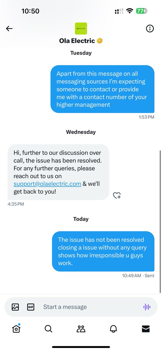 rajeshbehera455's tweet photo. It’s almost a month now my new 2 months #OLAS1PRO  is not working and i see no one from the @OlaElectric or  @bhash or any higher authority does address the issue and without resolving any issue i see these msgs here. https://t.co/ZQryRYfuVI