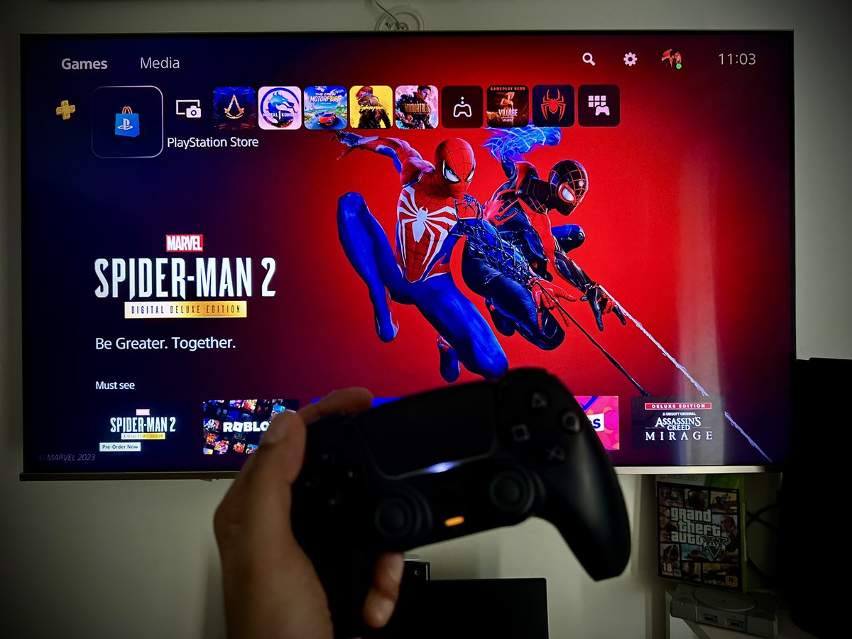 TubeStationGame's tweet photo. ๐ท๏ธ Just 4 DAYS until the web-slinging, wall-crawling action returns! Get ready for the most EPIC adventure as Spider-Man swings back into action in #SpiderMan2 ๐๐ธ๏ธ Don't miss out, mark your calendars #SpideyIsBack #SpiderMan2PS5 #spiderman2India https://t.co/f3yBrFvleV