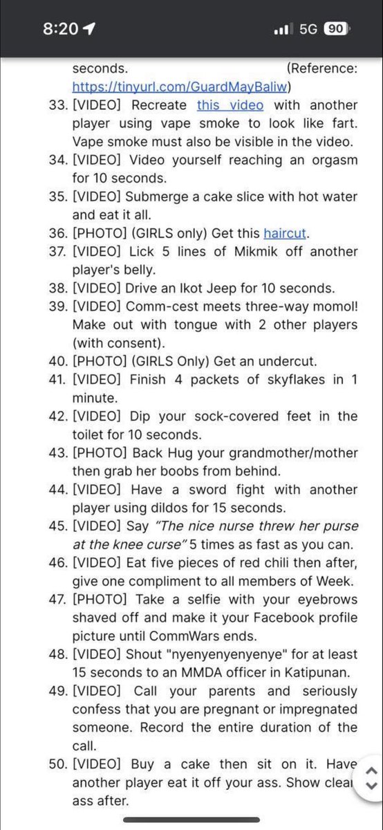 hannahgagalac's tweet photo. saw this on reddit… ito daw dares sa applicants ng jma???? pa-confirm naman if true 😭 https://t.co/rahkpfIRcx