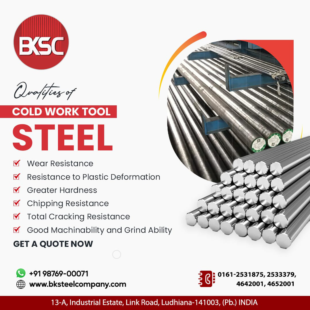 bksteel_company's tweet image. Qualities of Cold Work Tool Steel
*Wear Resistance
*Greater Hardness
*Chipping Resistance
*Total Cracking Resistance

Contact:
☎+91 98769-00071

#coldworktoolsteel #bestquality #ManufacturingExcellence #ludhiana #punjab #steelsupplier #manufacturing #company #bksteelcompany