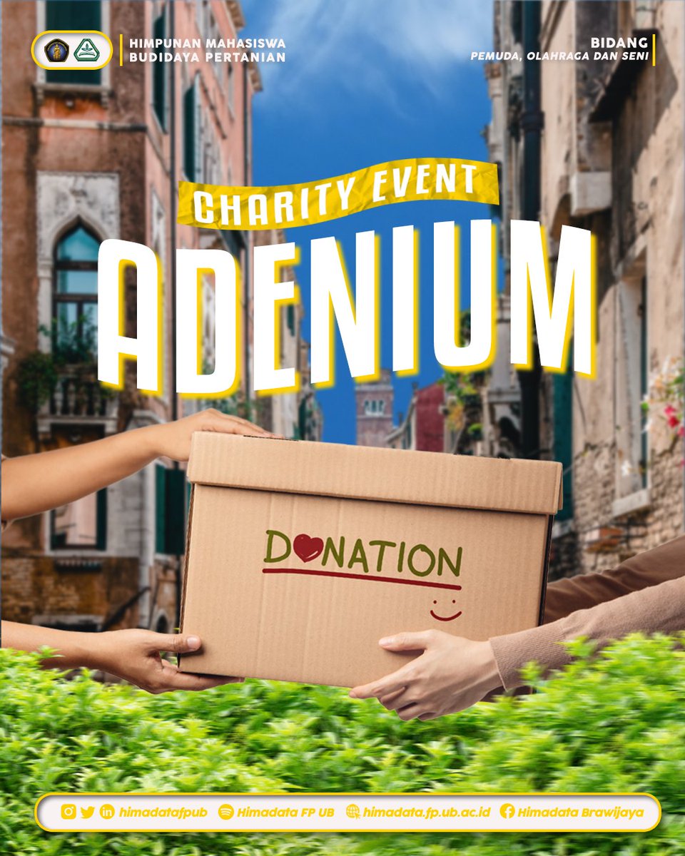 himadatafpub's tweet photo. [ADENIUM 2023: CHARITY]

Halo Bravoholic! 🙌🏻

Dalam rangka memperingati hari ulang tahun Himadata, salah satu rangkaian acara dalam kegiatan Adenium adalah kegiatan  charity. Kegiatan ini bertujuan untuk mewujudkan bentuk rasa syukur, saling peduli dan berbagi terhadap sesama. https://t.co/AJ8Tn9NHIA