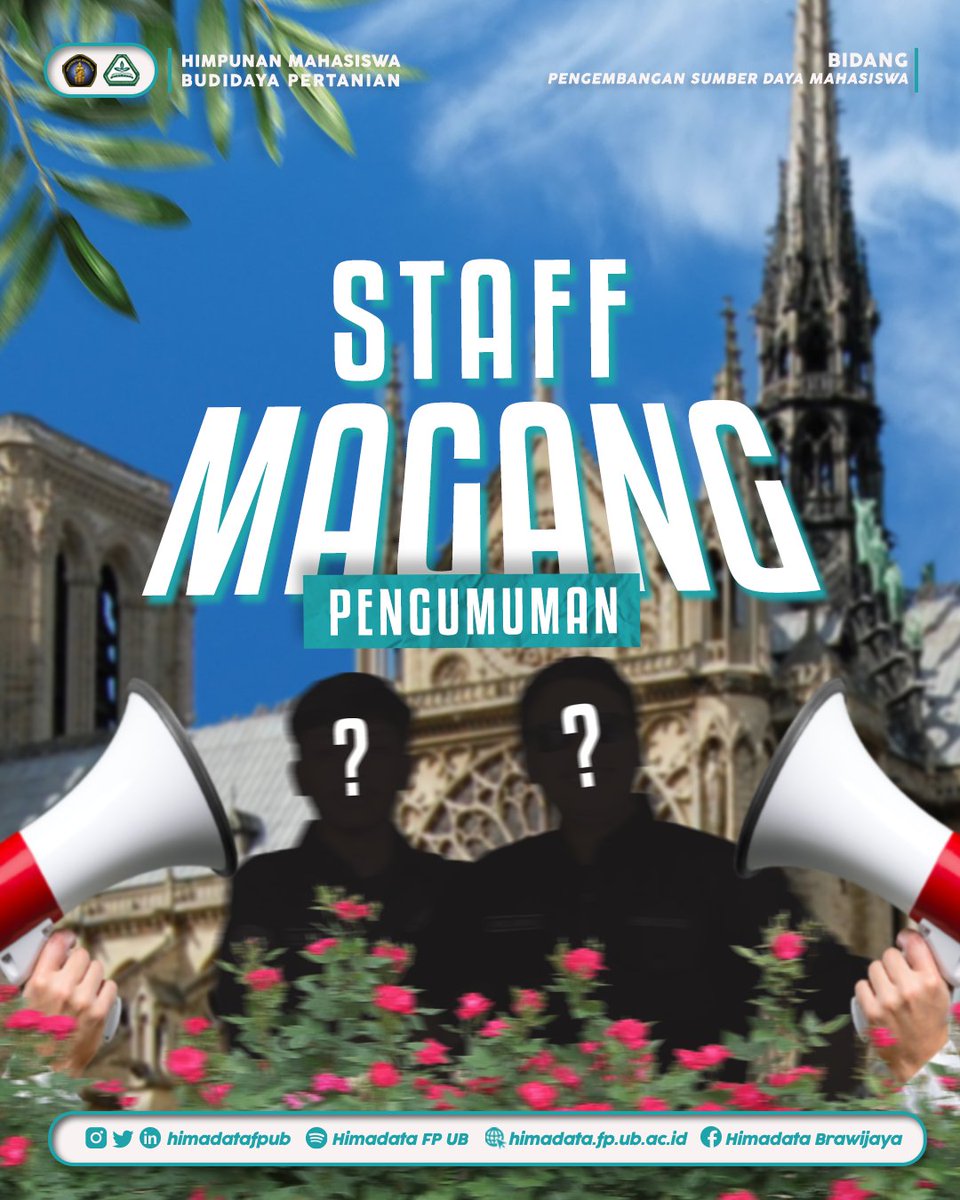 himadatafpub's tweet photo. [PENGUMUMAN STAFF MAGANG HIMADATA 2023]

Hallooo Bravohollic!! 🙌🏻

Gimana nihh kabarnyaa??, semoga sehat dan bahagia selalu yaaa..

Ada kabar baik nih buat BRAVOHOLIC’23 , HIMADATA akan mengumumkan STAFF MAGANG untuk periode 2023 ✨🤩 

Link Pengumuman 👇🏻 
https://t.co/p7mnkfYhL3 https://t.co/PyYjLVYWqj