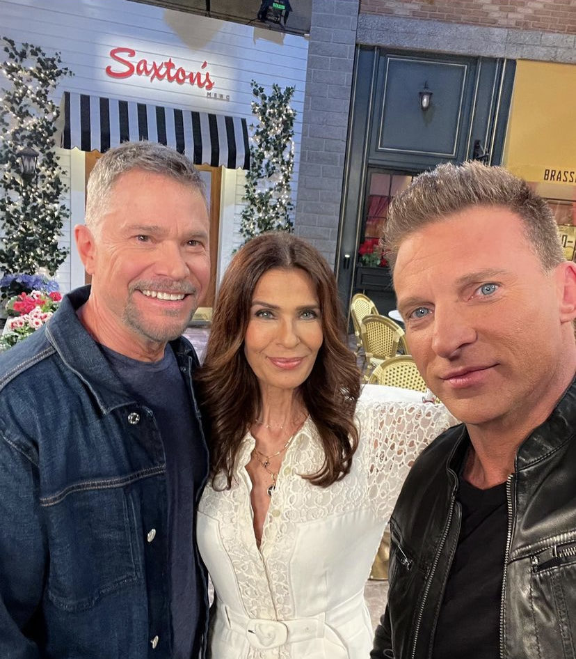 Kristian Alfonso taking a photo of herself with Peter Reckell and Steve Burton while they were on the Days of our Lives Set
😍🥰😊🤩📸❤️❤️‍🔥💗💞💕
@kristianalfonso @peterreckell 
@1SteveBurton @DaysPeacock 
#daysofourlives #kristianalfonso #hopebrady #peterreckell #bobrady