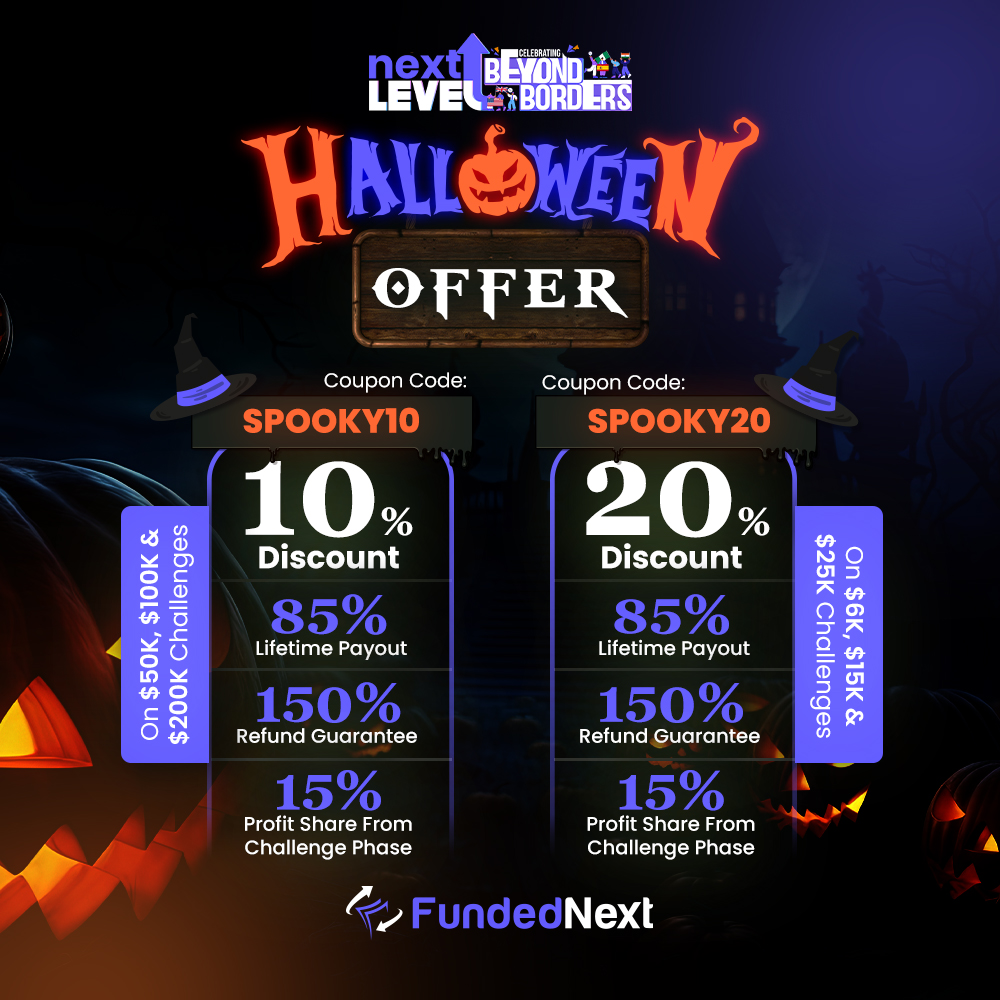 Unveiling the FundedNext Halloween offer!

This Halloween FundedNext has brewed up some enchanting offers

That are sure to cast a spell on your trading journey!

Are you ready to embark on a thrilling trading adventure this Halloween season?

Details Below ⬇️