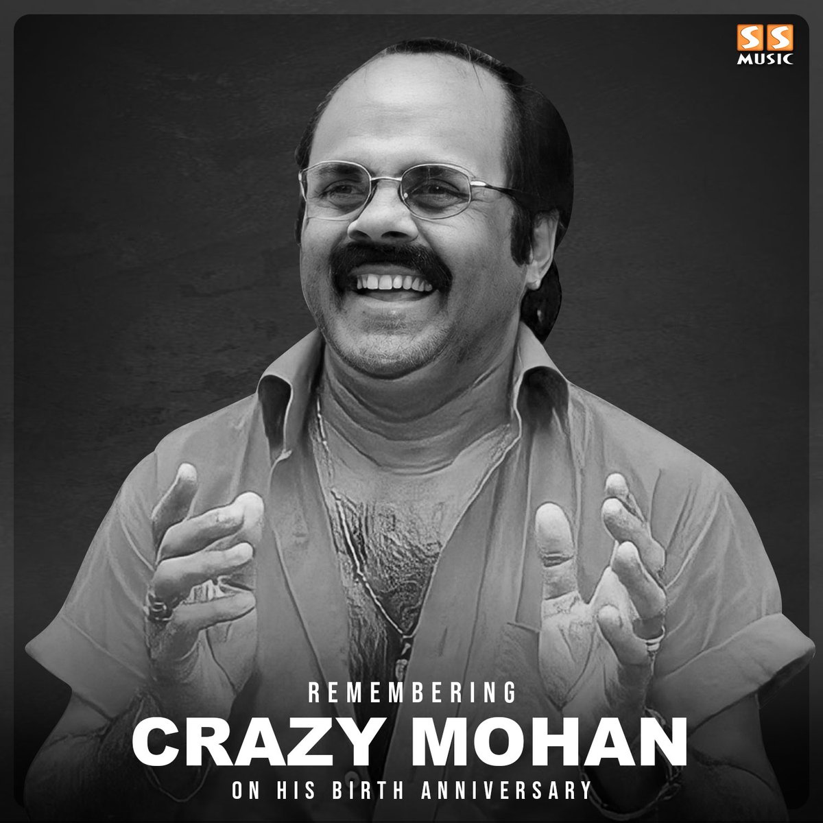 SSMusicTweet's tweet photo. Remembering Crazy Mohan On His Birth Anniversary 

#CrazyMohan #RememberingCrazyMohan #ssmusic