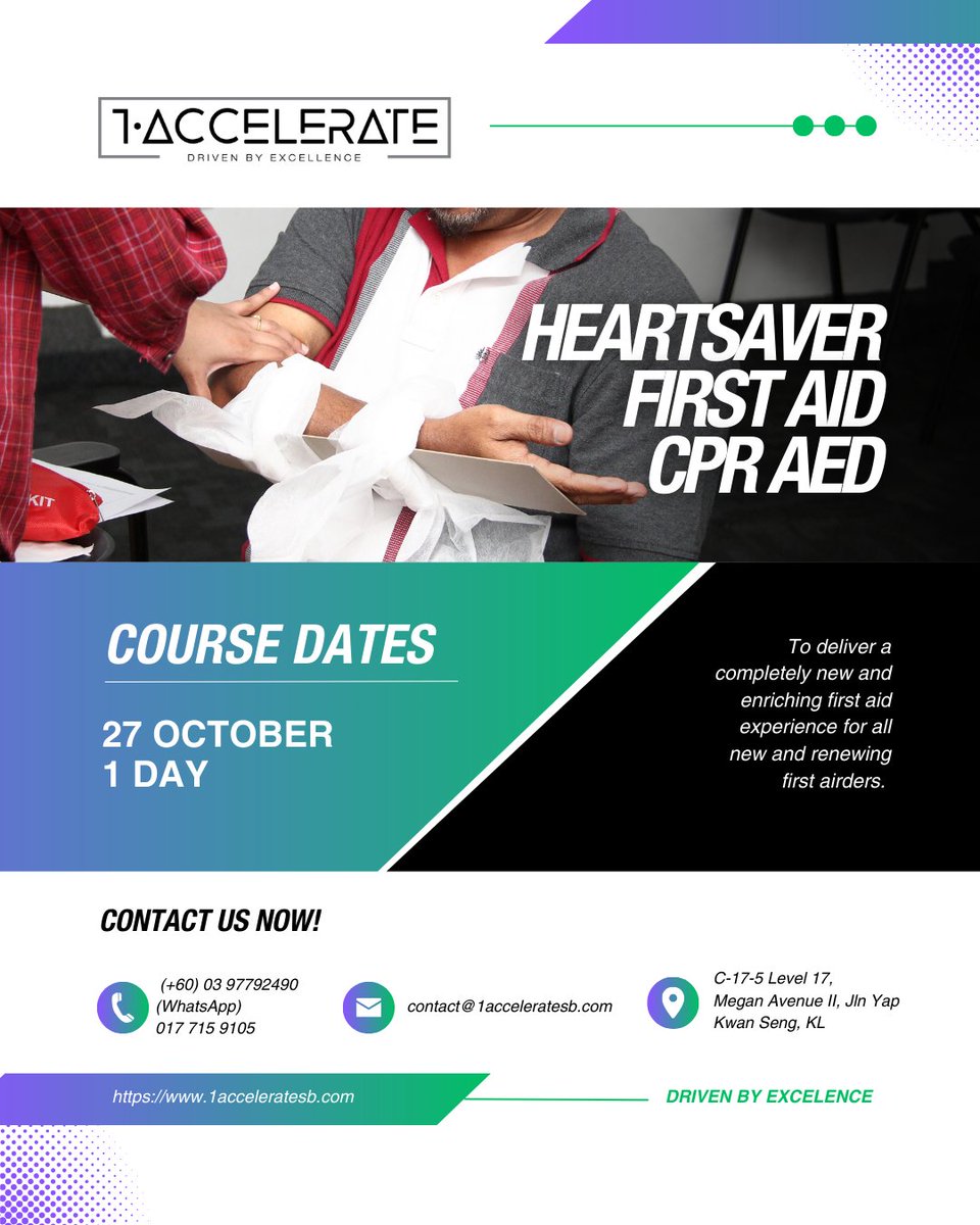 Invest in your professional development. Our upcoming courses are designed to empower healthcare providers and first responders. Mark your calendars!

#FirstAidTraining #LifeSupportSkills #EmergencyTraining #LearnCPR #FirstAidTraining #FirstAidCourse #1Accelerate