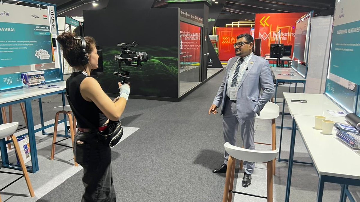 Interviewed by a delightful media professional at our booth today! Such a pleasure to share our innovations at Dubai Gitex North Star. #DubaiGitexNorthStar #MediaInterview #Innovations #Gitex2023 #DubaiTech