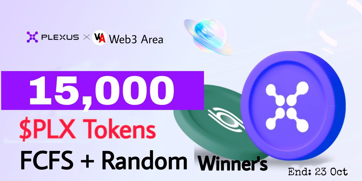 Web3Areax's tweet photo. 🎉 Web3 Area X Plexus_fi #FCFS Big Giveaway 🔥🔥

🤑 Reward: 15,000 $PLX Tokens For Giveaway 

To Enter ⤵️

➡️Follow @Web3Areax & @plexus_fi
➡️Like, RT & Tag 3 Friend
➡️ Complete All Task:- ⤵️
https://t.co/xM5tvxii1Z…

➡️Must Comment Your Bsc Address

⏰End: 23 Oct

#Airdrop #Giveaways   #Cryptocurency  #Web3Area
