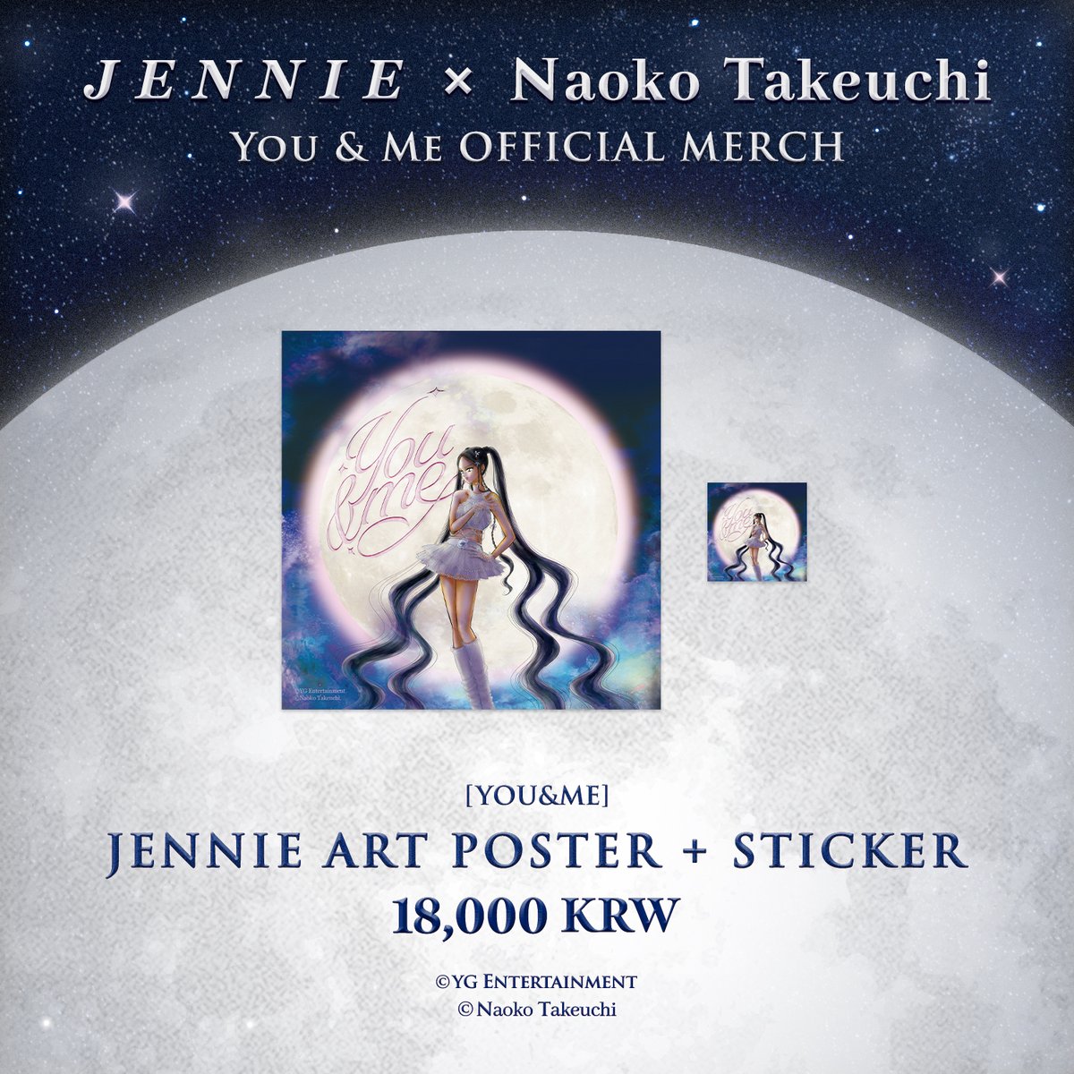 JENNIE × Naoko Takeuchi You & Me OFFICIAL MERCH OPEN🌙𓈒⋆ SHOP MERCH 🔗Weverse Shop: bit.ly/3QaqgrM 🔗YG SELECT(CN): bit.ly/3ZS4egS #JENNIE #제니 #BLACKPINK #블랙핑크 #NaokoTakeuchi #YouandMe #COLLABMD #YGSELECT