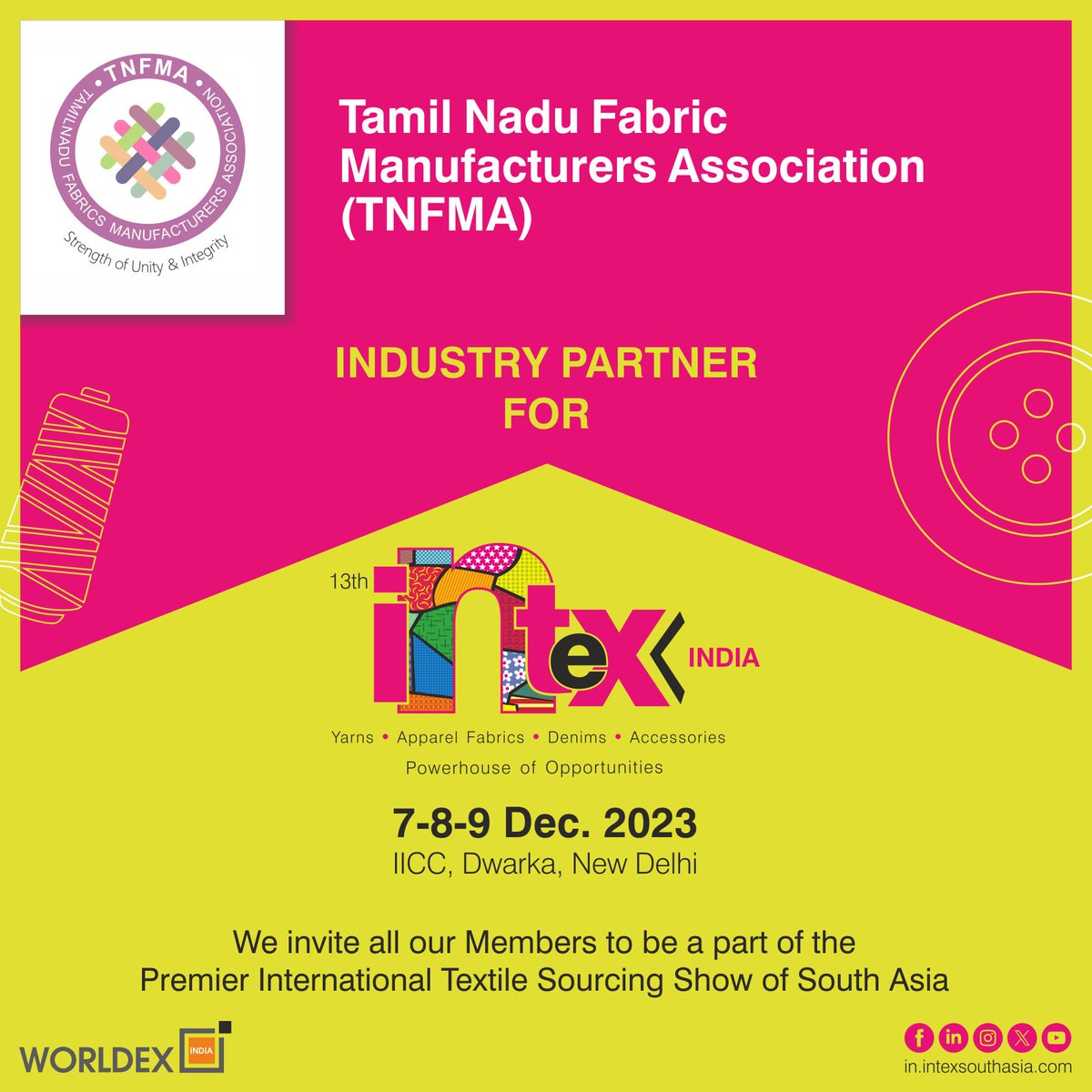 intexfair's tweet photo. Intex is pleased and honoured to have them onboard as our industry partner.

🌐 Pre-register now to attend: https://t.co/ameS7lDsXc
☎️ For more information, contact: Zahir Merchant +91 9820028359
@CITIindia_com @TNFMA1 @TirupurExporter https://t.co/cKMTuQGcq4