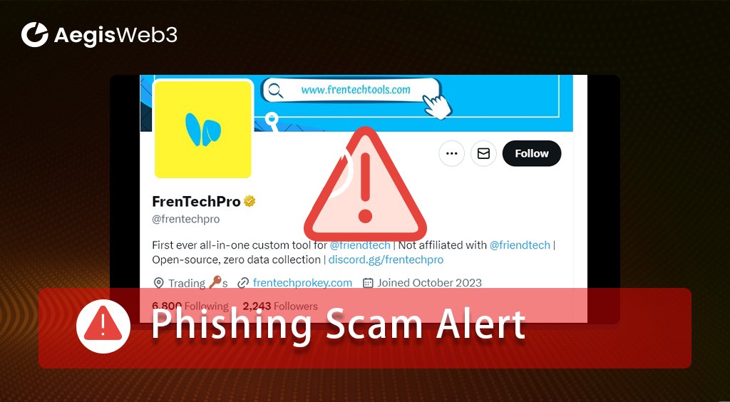 AegisWeb3's tweet photo. ⚠️ Phishing Scam Alert! ⚠️
AegisWeb3 has received reports about @frentechpro being a #SCAM.
It tricks users into signing transactions to transfer funds from user's wallets when they click the "ACTIVATE NOW" button on the official website. https://t.co/UjUXwInSqu