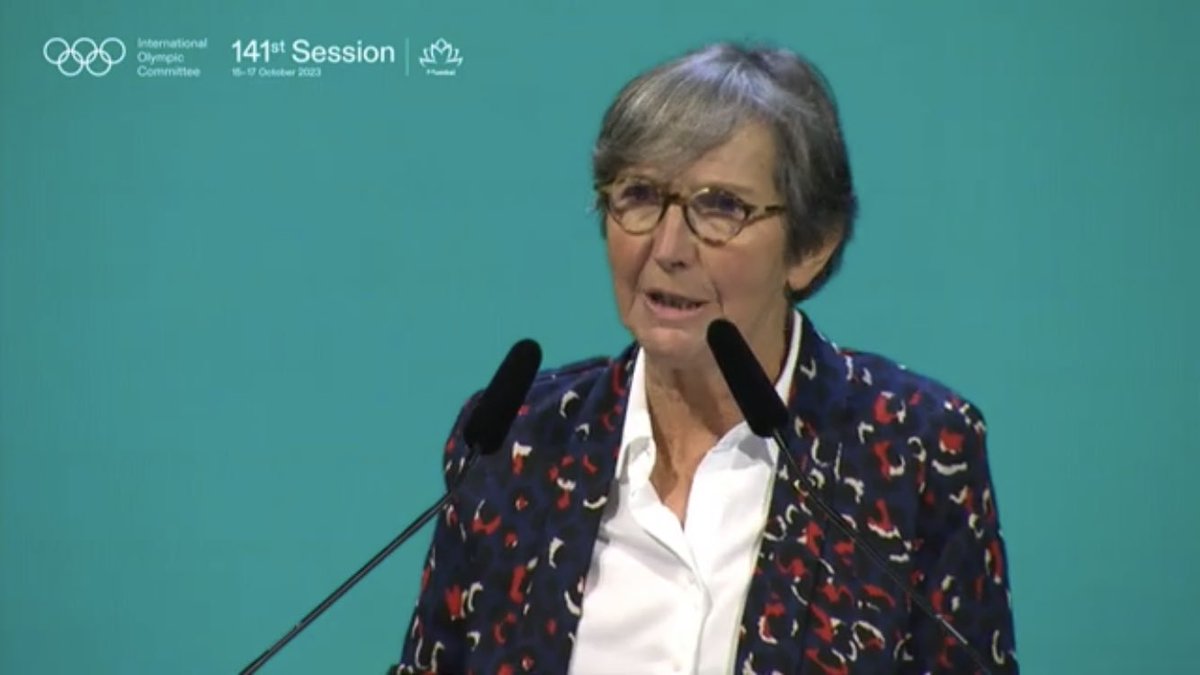 ITA Chair <a href="/vfourneyron/">Valérie Fourneyron</a> addressed  IOC Members during the #IOCMumbai2023 Session, acknowledging the achievements made over the past 5 years and the challenges that remain in #antidoping, including need for further global commitment to independence.

#KeepingSportReal together
