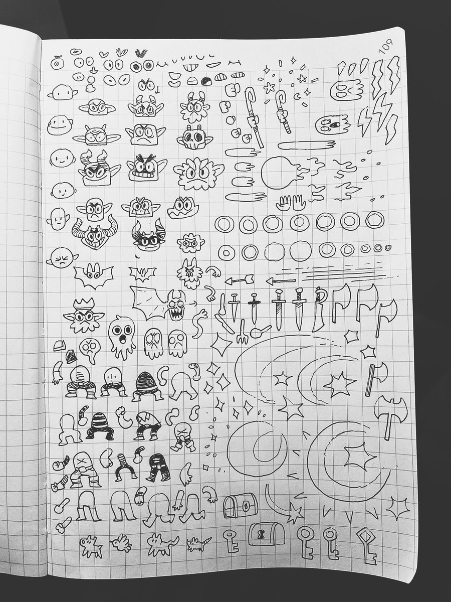 Insomnia = a *few* doodles = assets for my prototype hehehe