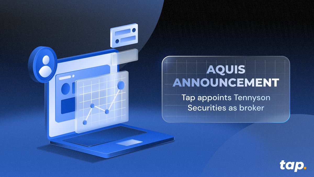 Delighted to be working with @Tennyson_Secs as #broker. aquis.eu/stock-exchange… #Tap is listed on @AquisStockEx