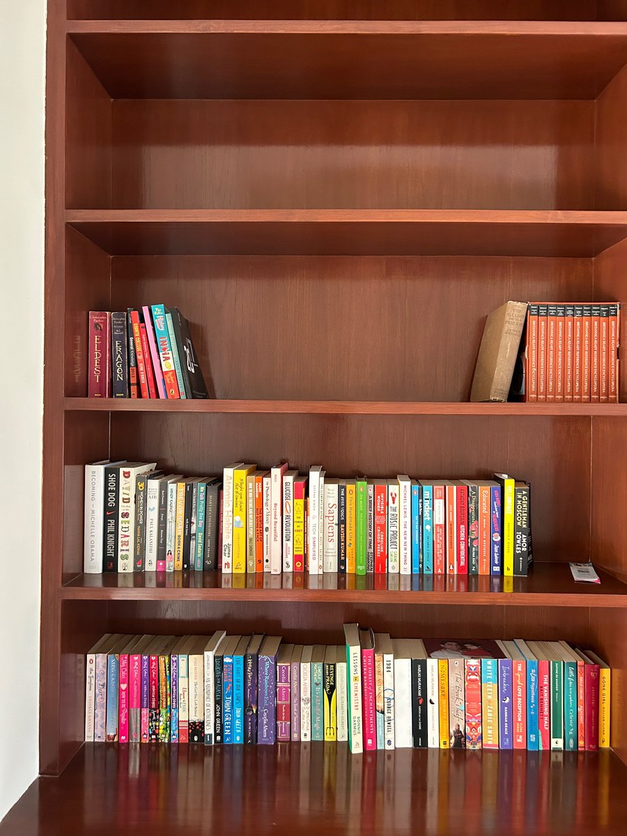 tanyaraii's tweet photo. my dad’s side: business and leadership > fiction > spirituality > everything else  + a throwback to Oxford Dictionaries 

my side: fiction> memoirs> self- help> everything else  + a throwback to Britannica Encyclopedias https://t.co/EtQCcU35KU