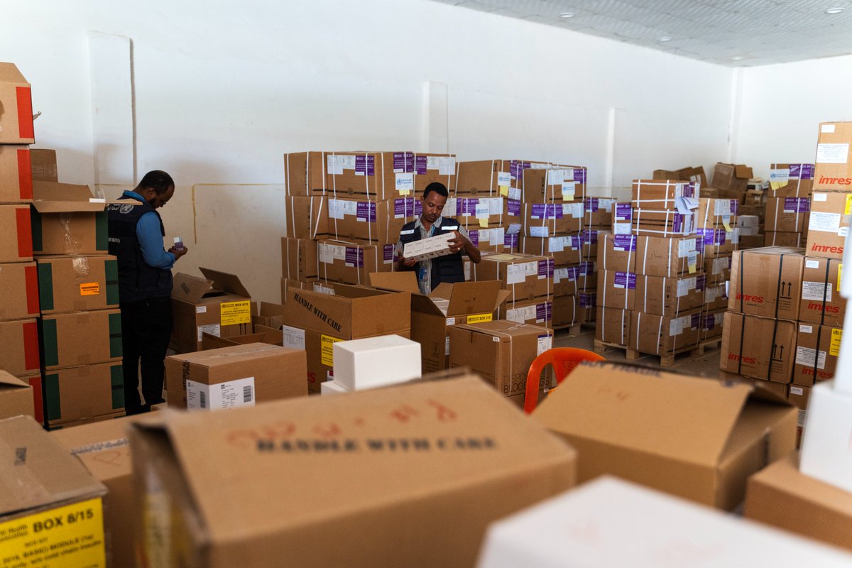 .@WHO delivered 13 MT of emergency medicine #Malaria and #Cholera KITs 📦to #BenishangulGumuz 🇪🇹. This will provide much-needed support to the region and the refugees from the Sudan conflicts.

Thank you, @UNCERF, for making this possible!
