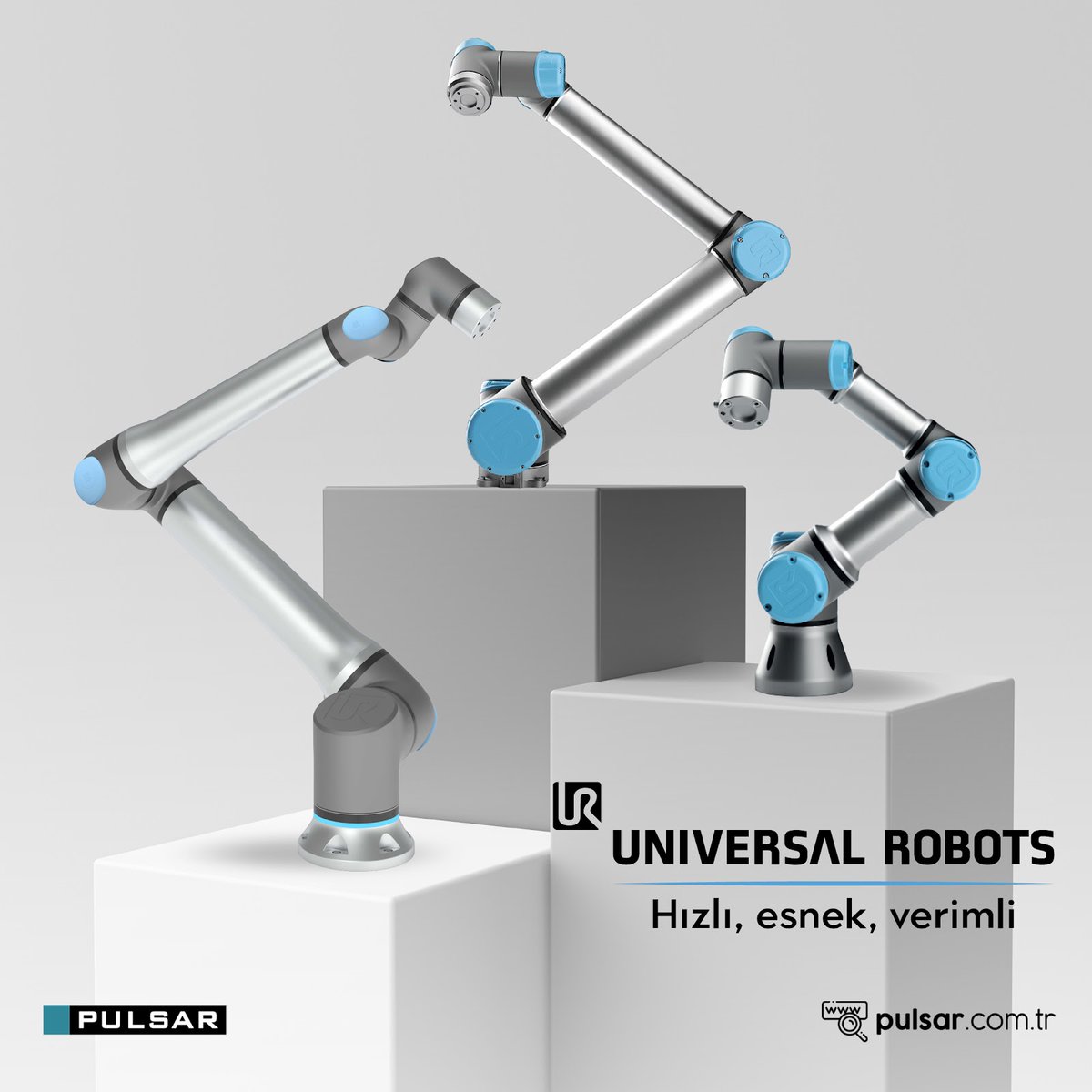 Robot ve İnsanın birleştiği noktada ortaya çıkan 'Cobot' dünyasının mucidi Universal robot, kullanıcıya öncelikle esneklik ve verimlilik sunar.

#pulsar #pulsarrobotik #universalrobots #cobot #kolaboratifrobot #otomasyon